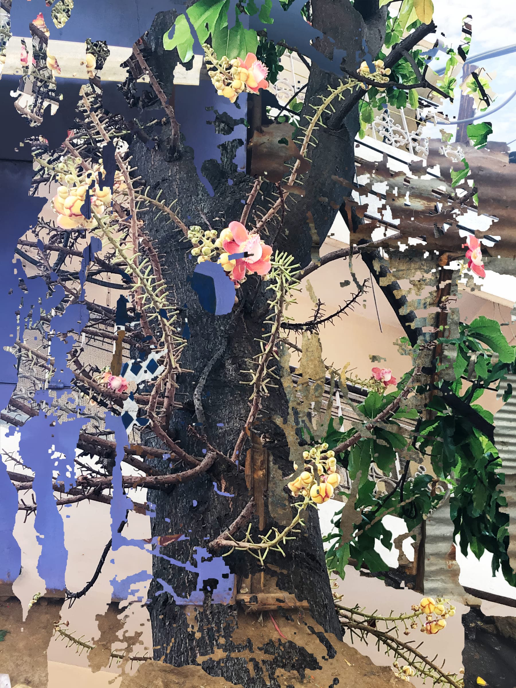 Painted tree and foliage, Stains as Data